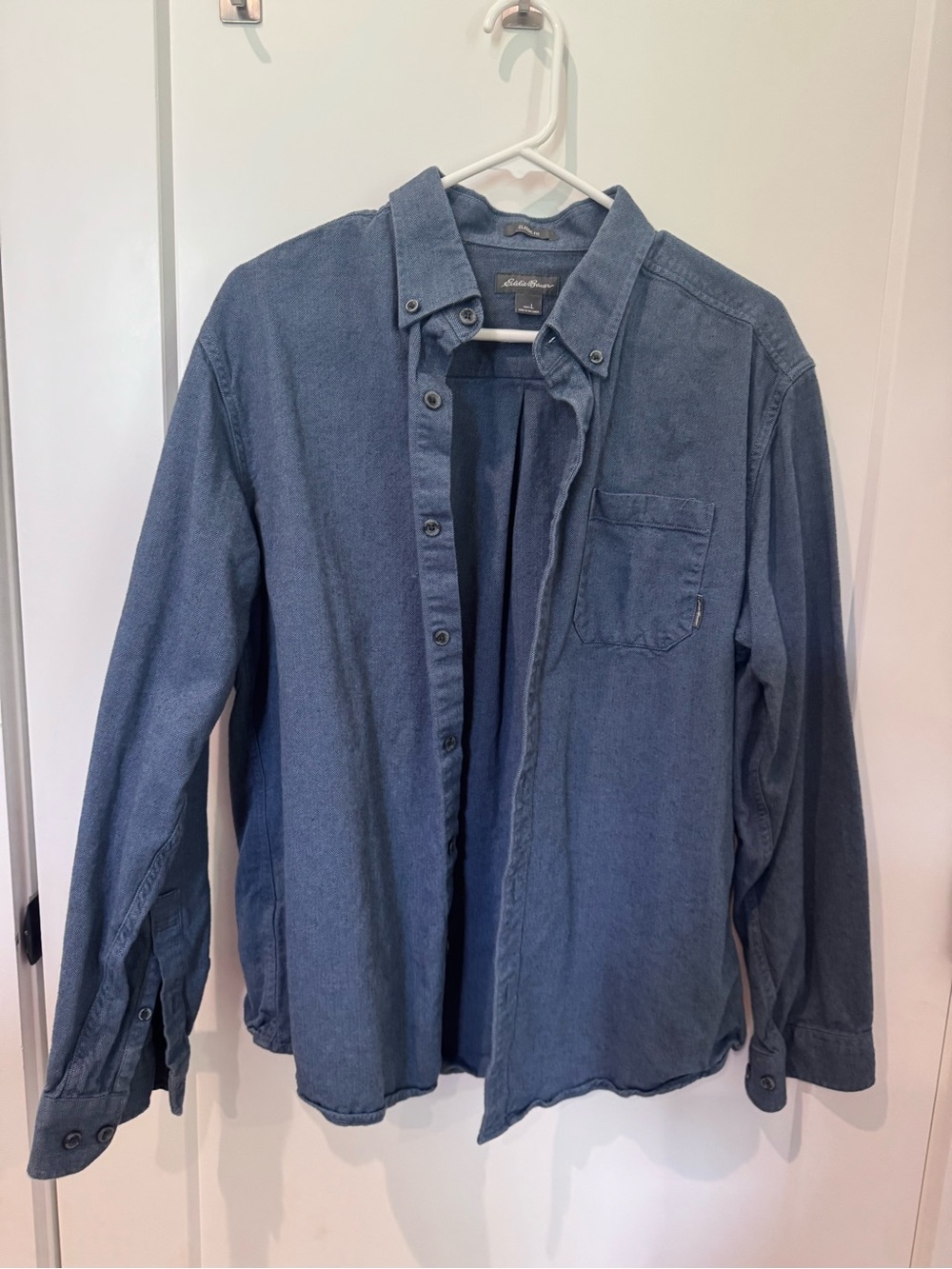 Eddie Bauer Washed Blue Denim Shirt Jacket